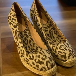 Leopard Print Espadrille Wedges